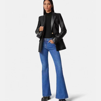 LEATHER  BLAZER JACKET FOR WOMEN'S