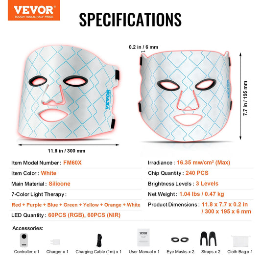 Red Light Therapy Mask 7-Color LED Face Mask