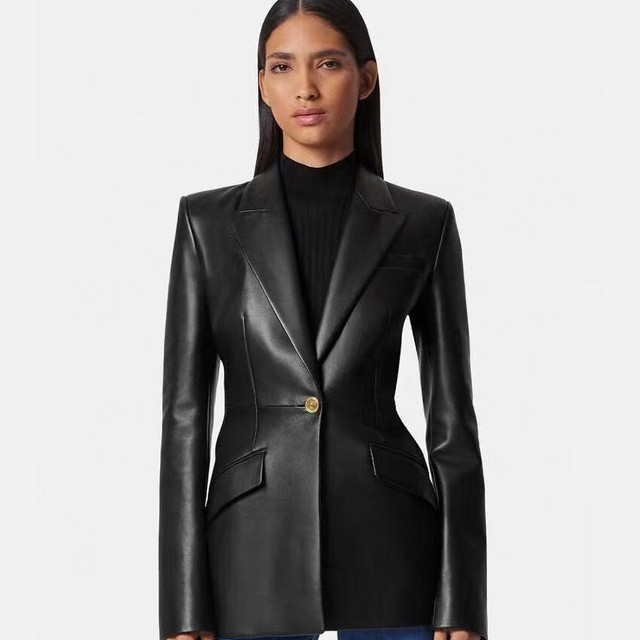 LEATHER  BLAZER JACKET FOR WOMEN'S