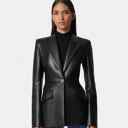 LEATHER  BLAZER JACKET FOR WOMEN'S