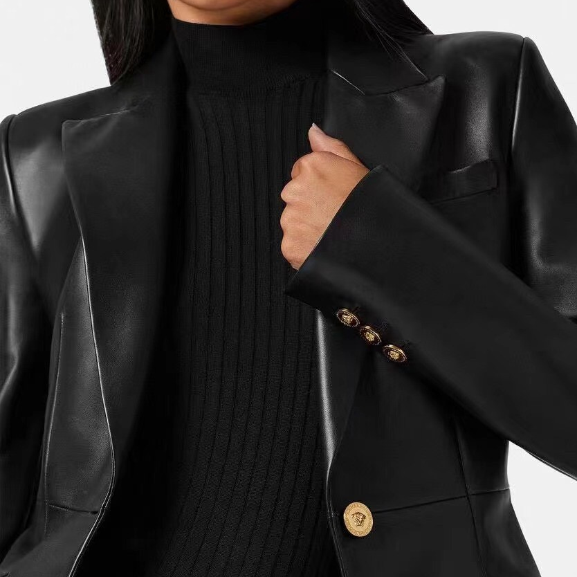 LEATHER  BLAZER JACKET FOR WOMEN'S